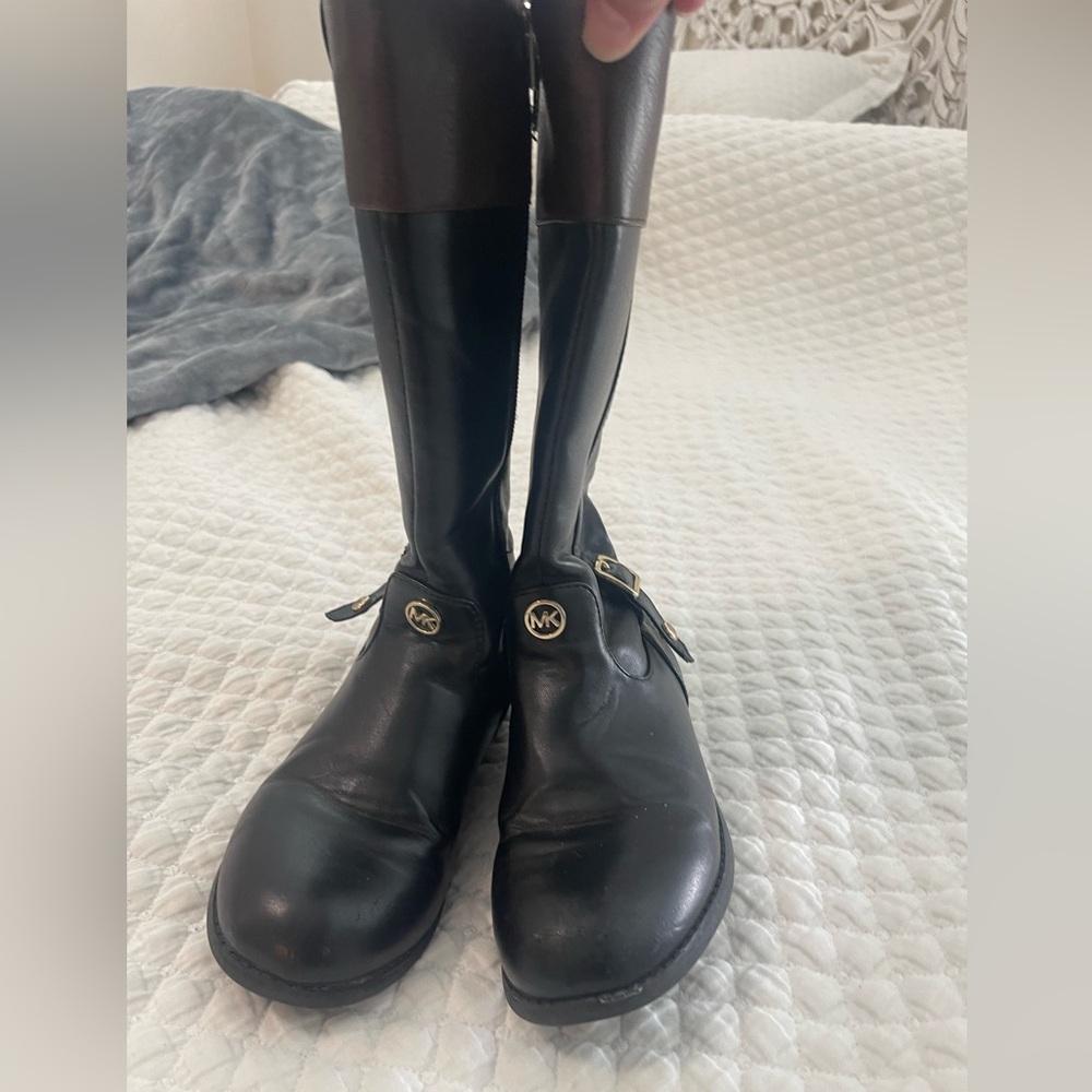 Michael Kors Black Leather Riding Boots Kids size 1